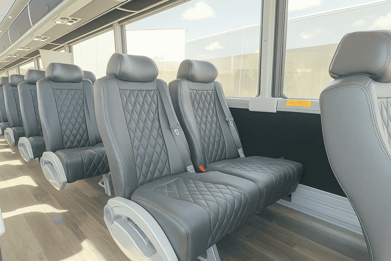 interior of Coach Bus Wichita charter bus