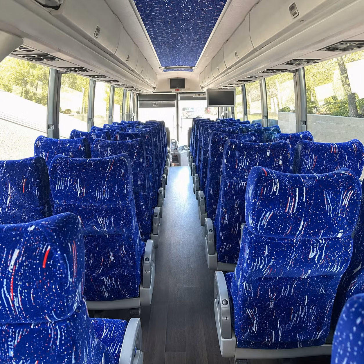 56 passenger charter bus inside
