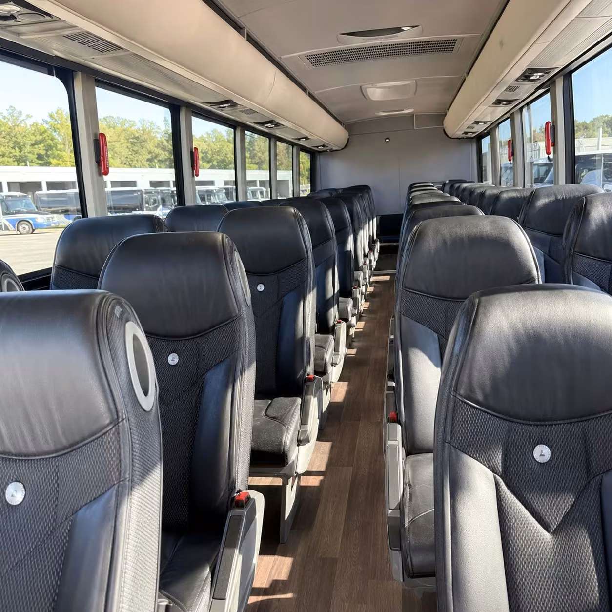 wichita charter bus rental interior